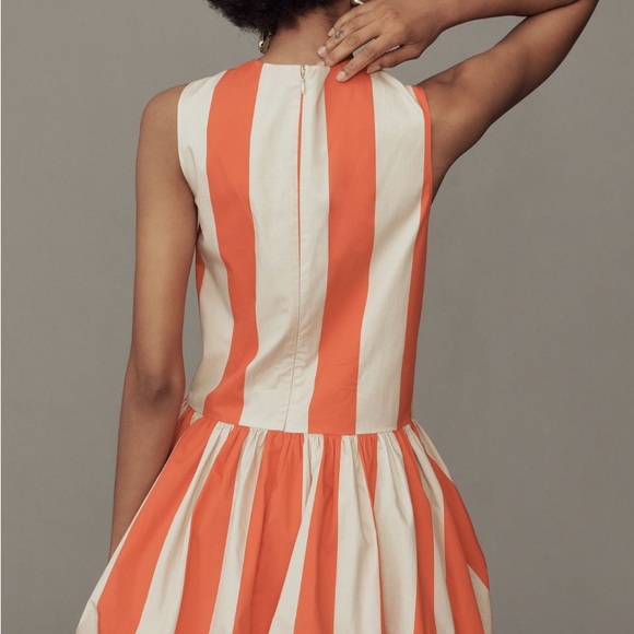 Anthropologie Orange Pleated Halter Sundress - Picture 2 of 5